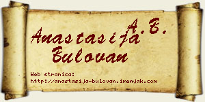 Anastasija Bulovan vizit kartica